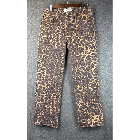 Abercrombie Fitch The Baggy Low Rise Leopard Print Jeans - Picture 2 of 13
